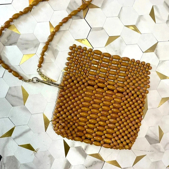 Vintage Beaded‎ Lady Ellen Wristlet Clutch Purse Handbag VTG Keychain Envelope - Picture 8 of 10